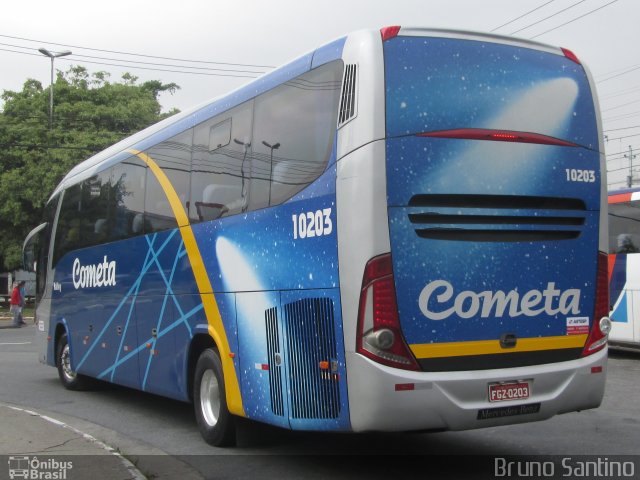 Viação Cometa 10203 na cidade de São Paulo, São Paulo, Brasil, por Bruno Santino. ID da foto: 2575899.