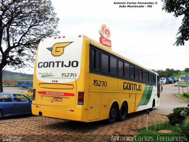 Empresa Gontijo de Transportes 15270 na cidade de João Monlevade, Minas Gerais, Brasil, por Antonio Carlos Fernandes. ID da foto: 2636701.