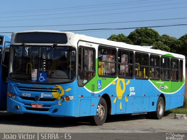 Viação Serrana 16315 na cidade de Serra, Espírito Santo, Brasil, por João Victor. ID da foto: 2639127.