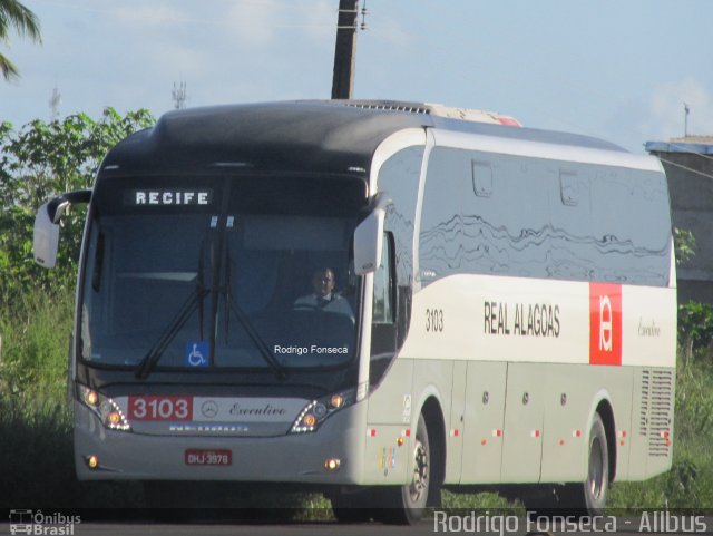 Real Alagoas de Viação 3103 na cidade de Maceió, Alagoas, Brasil, por Rodrigo Fonseca. Número da foto: #2639719.