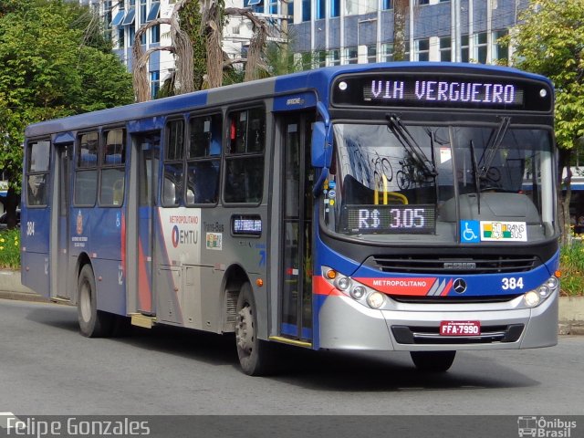 Trans Bus Transportes Coletivos 384 na cidade de São Caetano do Sul, São Paulo, Brasil, por Felipe Gonzales. Número da foto: #2641549.