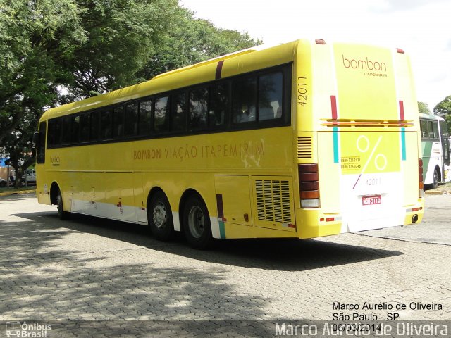 Viação Itapemirim 42011 na cidade de São Paulo, São Paulo, Brasil, por Marco Aurélio de Oliveira. Número da foto: #2642970.