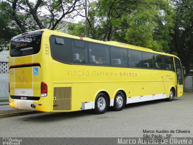 Viação Itapemirim 5537 na cidade de São Paulo, São Paulo, Brasil, por Marco Aurélio de Oliveira. Número da foto: #2645891.