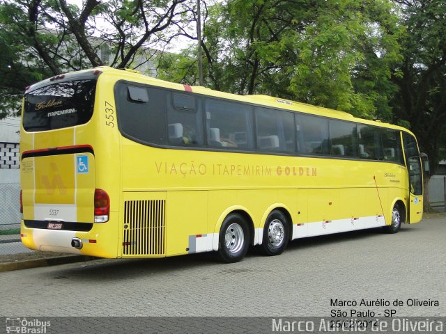 Viação Itapemirim 5537 na cidade de São Paulo, São Paulo, Brasil, por Marco Aurélio de Oliveira. ID da foto: 2645891.