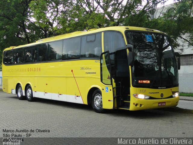 Viação Itapemirim 5537 na cidade de São Paulo, São Paulo, Brasil, por Marco Aurélio de Oliveira. ID da foto: 2645880.