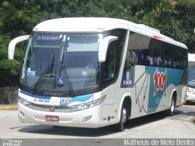 Auto Viação 1001 RJ 108.265 na cidade de São Paulo, São Paulo, Brasil, por Matheus de Melo Bento. ID da foto: 2644751.