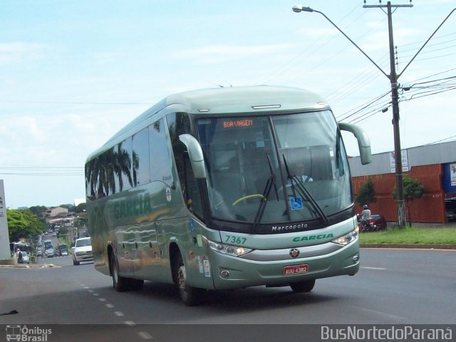 Viação Garcia 7367 na cidade de Londrina, Paraná, Brasil, por Josino Vieira. Número da foto: #2645961.