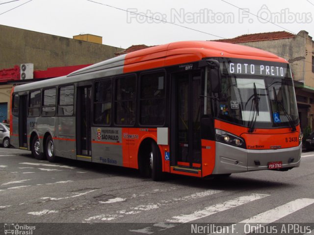 Viação Gato Preto 8 2438 na cidade de São Paulo, São Paulo, Brasil, por Nerilton F.  ônibus. Número da foto: #2647490.