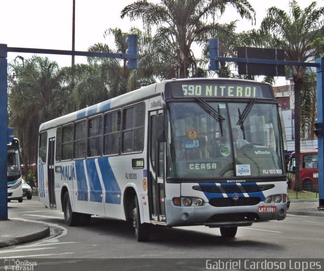 Viação Mauá RJ 185.105 na cidade de Niterói, Rio de Janeiro, Brasil, por Gabriel Cardoso Lopes. Número da foto: #2648748.