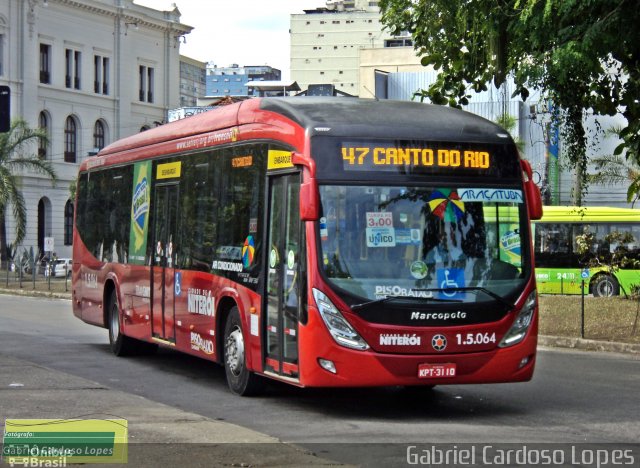 Viação Araçatuba 1.5.064 na cidade de Niterói, Rio de Janeiro, Brasil, por Gabriel Cardoso Lopes. Número da foto: #2650904.