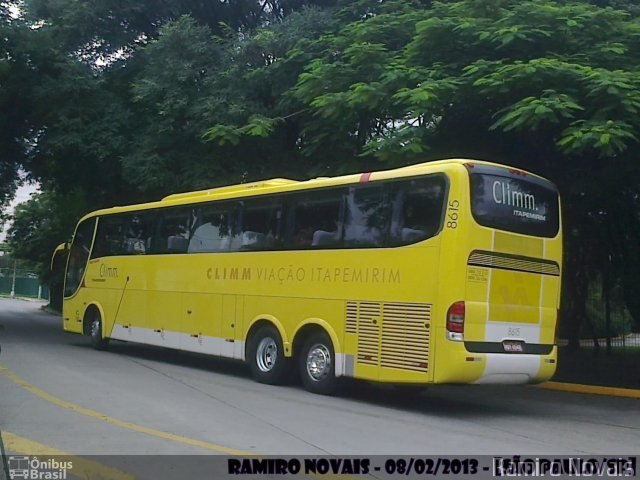 Viação Itapemirim 8615 na cidade de São Paulo, São Paulo, Brasil, por Ramiro Novais. ID da foto: 2653532.