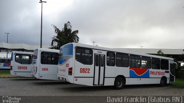 Reunidas Transportes Urbanos 0822 na cidade de Natal, Rio Grande do Norte, Brasil, por David Franklin. ID da foto: 2654849.