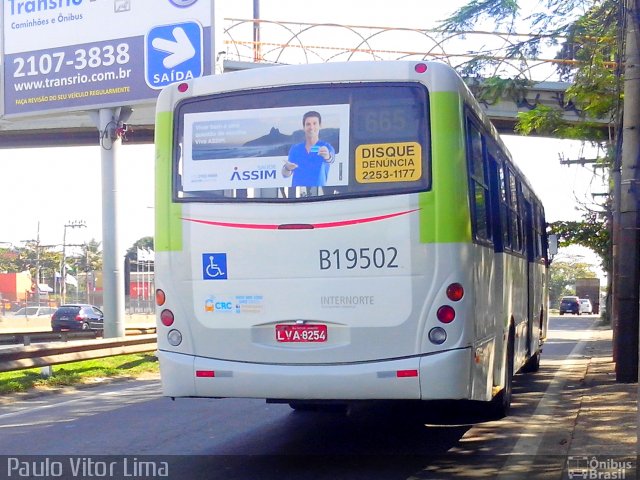 Transportes América B19502 na cidade de Rio de Janeiro, Rio de Janeiro, Brasil, por Paulo Vitor Lima. Número da foto: #2657034.