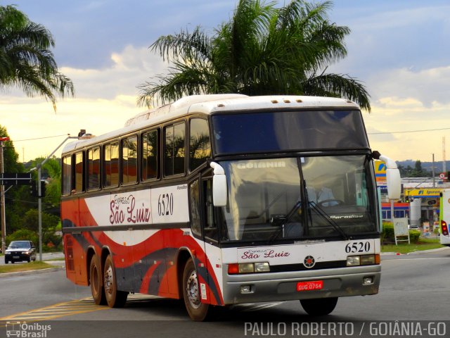Expresso São Luiz 6520 na cidade de Goiânia, Goiás, Brasil, por Paulo Roberto de Morais Amorim. Número da foto: #2661954.