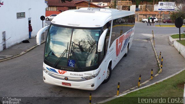 Viação Teresópolis RJ 203.045 na cidade de Teresópolis, Rio de Janeiro, Brasil, por Leonardo Costa. Número da foto: #2660370.