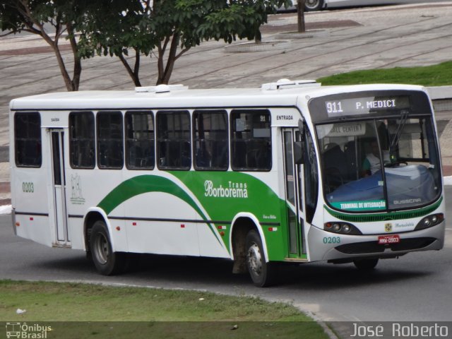 Empresa de Transporte Borborema 0203 na cidade de Campina Grande, Paraíba, Brasil, por José  Roberto. ID da foto: 2662729.