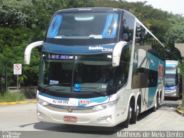 Auto Viação 1001 RJ 108.592 na cidade de São Paulo, São Paulo, Brasil, por Matheus de Melo Bento. Número da foto: #2664605.