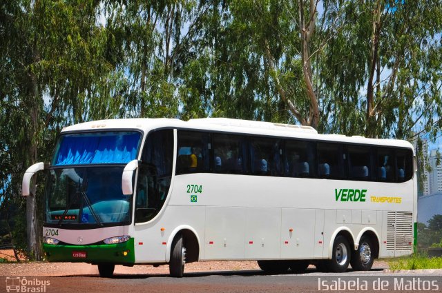 Verde Transportes 2704 na cidade de Cuiabá, Mato Grosso, Brasil, por Isabela de Mattos. Número da foto: #2665258.