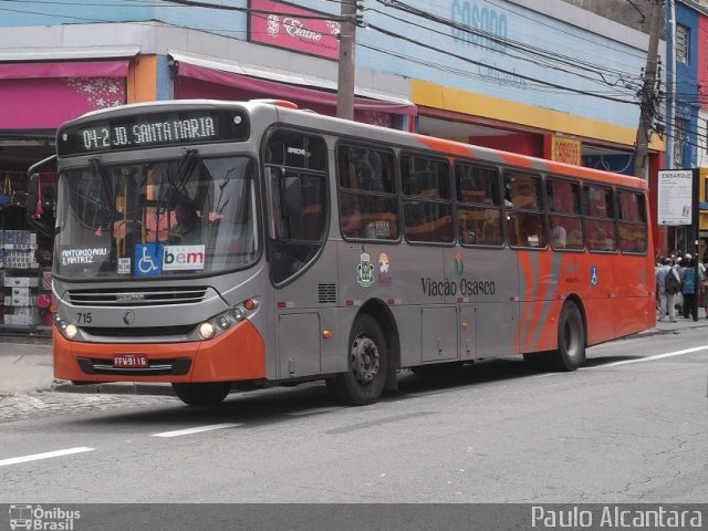 Viação Osasco 715 na cidade de Osasco, São Paulo, Brasil, por Paulo Alcantara. ID da foto: 2666740.