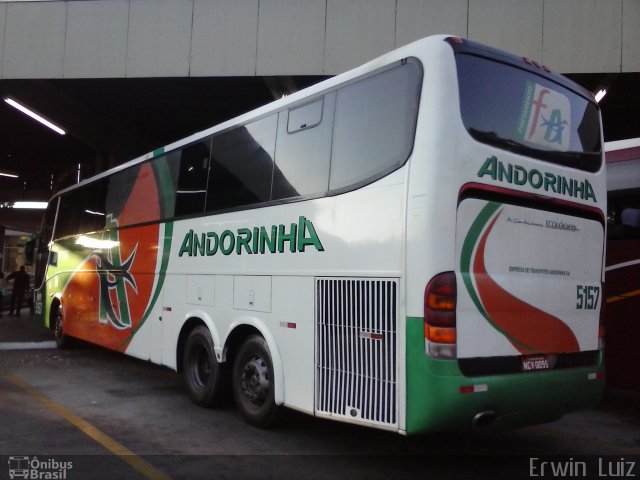 Empresa de Transportes Andorinha 5157 na cidade de Ribeirão Preto, São Paulo, Brasil, por Erwin  Luiz. Número da foto: #2672458.