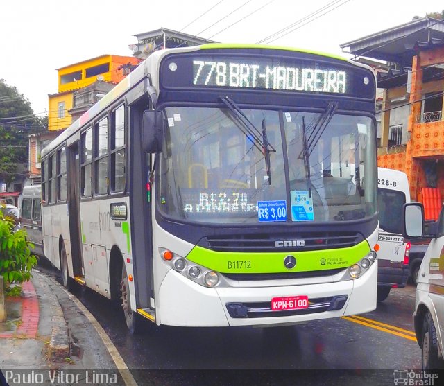 Viação Vila Real B11712 na cidade de Rio de Janeiro, Rio de Janeiro, Brasil, por Paulo Vitor Lima. ID da foto: 2670794.