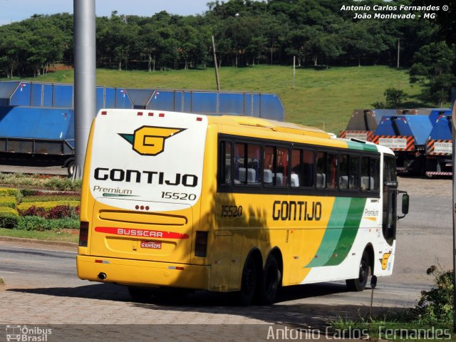 Empresa Gontijo de Transportes 15520 na cidade de João Monlevade, Minas Gerais, Brasil, por Antonio Carlos Fernandes. ID da foto: 2671686.