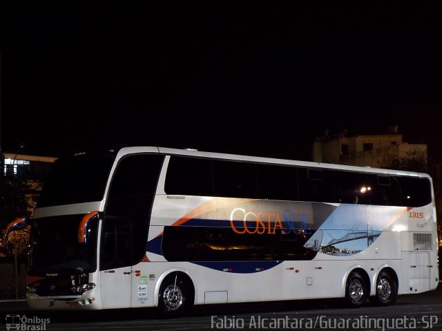 Costa Sul Turismo 1315 na cidade de Aparecida, São Paulo, Brasil, por Fabio Alcantara. Número da foto: #2623741.