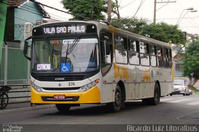 Radial Transporte Coletivo 274 na cidade de Ferraz de Vasconcelos, São Paulo, Brasil, por Ricardo Luiz. Número da foto: #2624768.