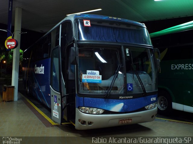 Viação Cometa 6708 na cidade de Guaratinguetá, São Paulo, Brasil, por Fabio Alcantara. ID da foto: 2623750.