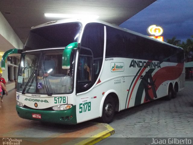 Empresa de Transportes Andorinha 5178 na cidade de Guaratinguetá, São Paulo, Brasil, por Joao Gilberto. Número da foto: #2677138.