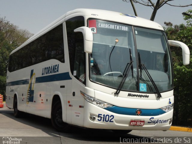 Litorânea Transportes Coletivos 5102 na cidade de São Paulo, São Paulo, Brasil, por Leonardo Guedes de Sá. Número da foto: #2680356.