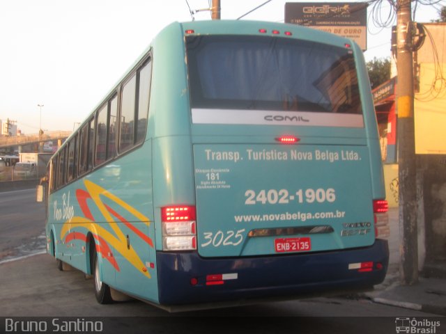 Nova Belga Transportadora Turística 3025 na cidade de Taboão da Serra, São Paulo, Brasil, por Bruno Santino. Número da foto: #2679381.