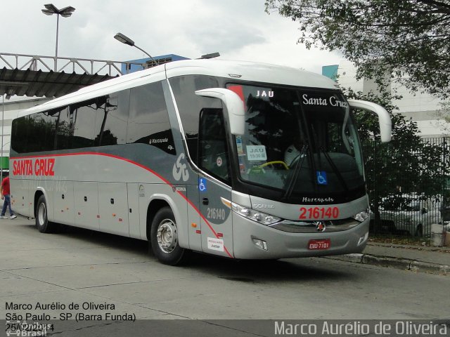 Viação Santa Cruz 216140 na cidade de São Paulo, São Paulo, Brasil, por Marco Aurélio de Oliveira. Número da foto: #2679237.