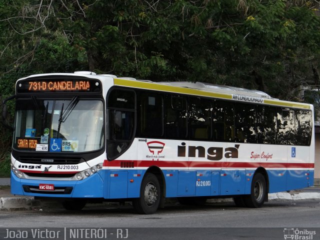 Auto Lotação Ingá RJ 210.003 na cidade de Niterói, Rio de Janeiro, Brasil, por João Victor. ID da foto: 2680176.