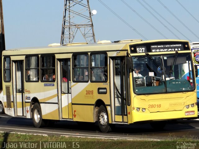 Metropolitana Transportes e Serviços 28018 na cidade de Vitória, Espírito Santo, Brasil, por João Victor. Número da foto: #2680131.