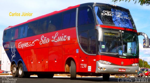 Expresso São Luiz 7230 na cidade de Goiânia, Goiás, Brasil, por Carlos Júnior. Número da foto: #2627502.