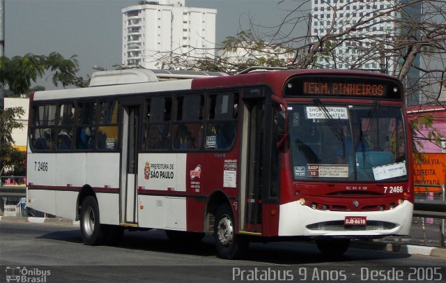 Viação Campo Belo 7 2466 na cidade de São Paulo, São Paulo, Brasil, por Cristiano Soares da Silva. ID da foto: 2627298.