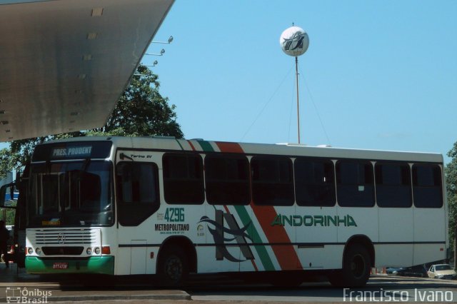 Empresa de Transportes Andorinha 4296 na cidade de Presidente Prudente, São Paulo, Brasil, por Francisco Ivano. ID da foto: 2628671.