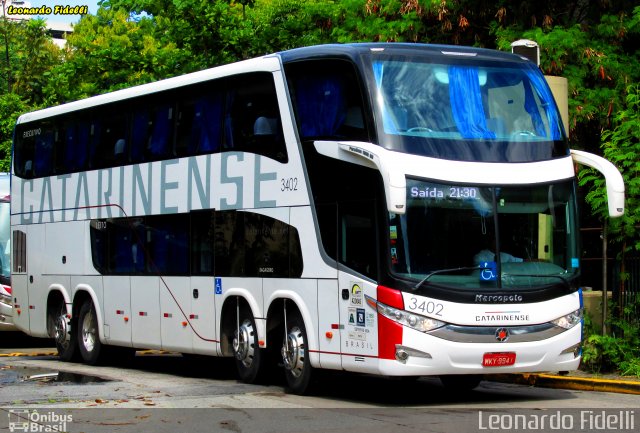 Auto Viação Catarinense 3402 na cidade de São Paulo, São Paulo, Brasil, por Leonardo Fidelli. Número da foto: #2682415.