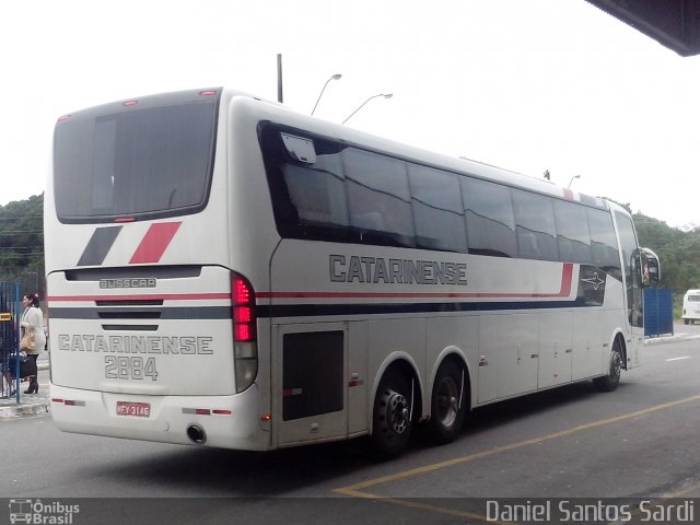 Auto Viação Catarinense 2884 na cidade de Praia Grande, São Paulo, Brasil, por Daniel Santos Sardi. ID da foto: 2702547.