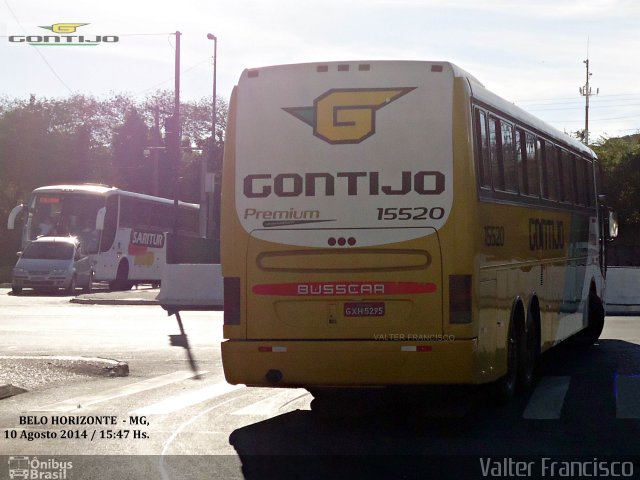 Empresa Gontijo de Transportes 15520 na cidade de Belo Horizonte, Minas Gerais, Brasil, por Valter Francisco. ID da foto: 2703531.