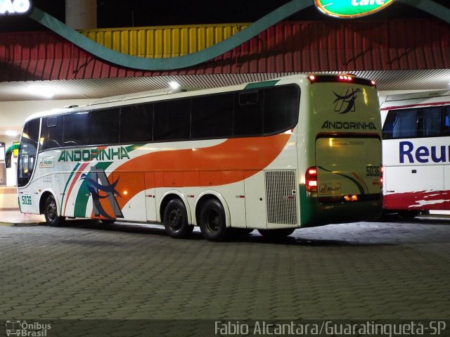 Empresa de Transportes Andorinha 5036 na cidade de Guaratinguetá, São Paulo, Brasil, por Fabio Alcantara. ID da foto: 2702938.