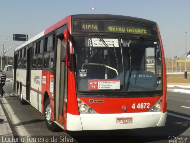 Express Transportes Urbanos Ltda 4 4672 na cidade de São Paulo, São Paulo, Brasil, por Luciano Ferreira da Silva. Número da foto: #2702636.