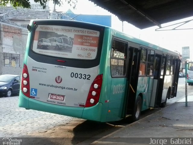 Auto Viação Urubupungá 00332 na cidade de São Paulo, São Paulo, Brasil, por Jorge  Gabriel. Número da foto: #2709944.