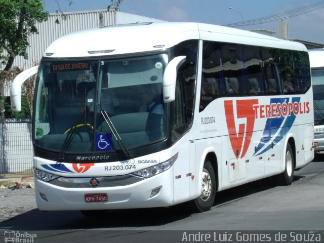 Viação Teresópolis RJ 203.074 na cidade de Rio de Janeiro, Rio de Janeiro, Brasil, por André Luiz Gomes de Souza. Número da foto: #2710017.