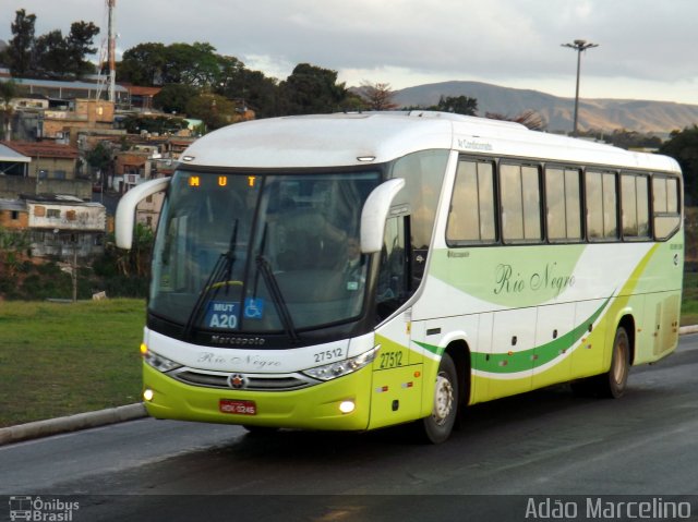 Rio Negro Fretamento e Turismo 27512 na cidade de Belo Horizonte, Minas Gerais, Brasil, por Adão Raimundo Marcelino. ID da foto: 2716559.