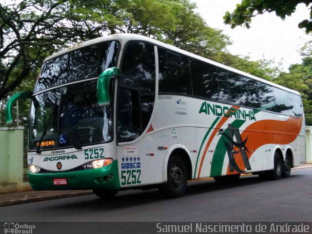 Empresa de Transportes Andorinha 5252 na cidade de Paraguaçu Paulista, São Paulo, Brasil, por Samuel Nascimento de Andrade. ID da foto: 2717630.