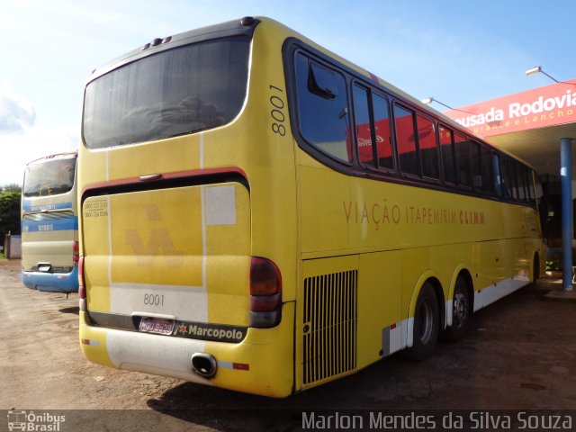 Viação Itapemirim 8001 na cidade de Paracatu, Minas Gerais, Brasil, por Marlon Mendes da Silva Souza. ID da foto: 2717575.