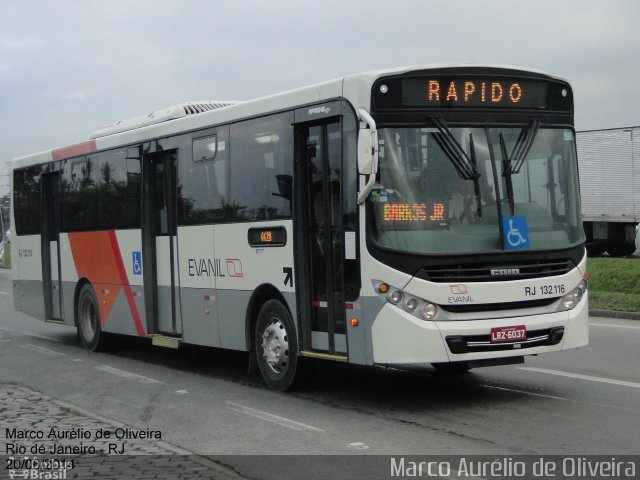 Evanil Transportes e Turismo RJ 132.116 na cidade de Rio de Janeiro, Rio de Janeiro, Brasil, por Marco Aurélio de Oliveira. Número da foto: #2720636.