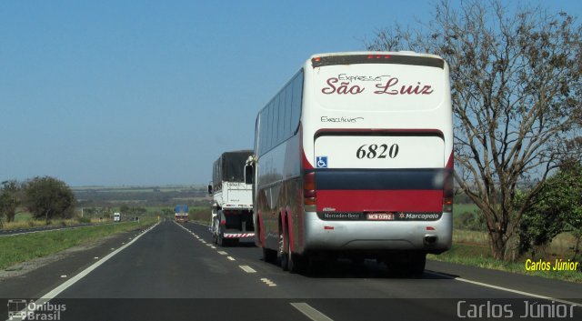 Expresso São Luiz 6820 na cidade de Acreúna, Goiás, Brasil, por Carlos Júnior. Número da foto: #2723462.